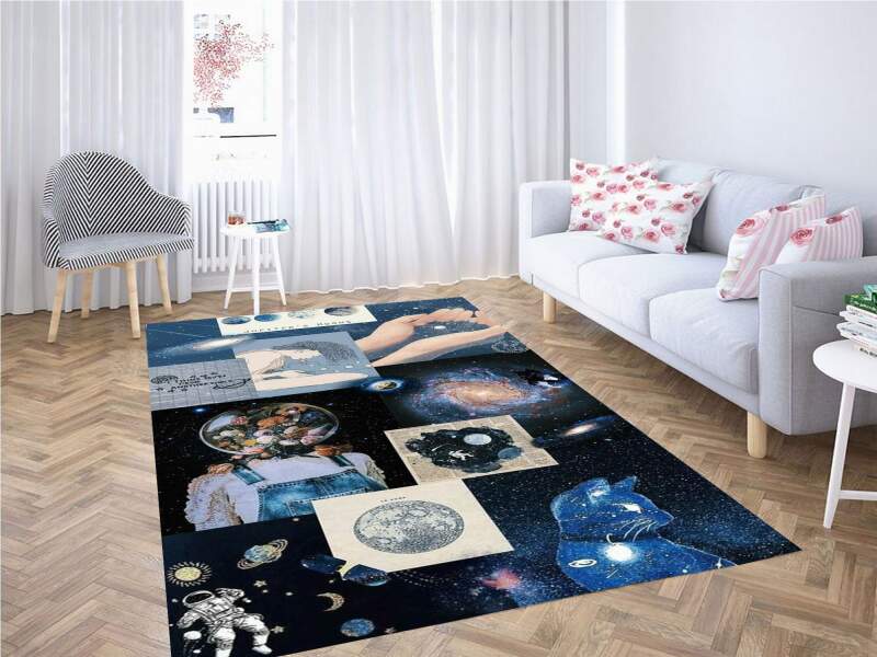 Collage Wallpaper Carpet Rectangle Rug