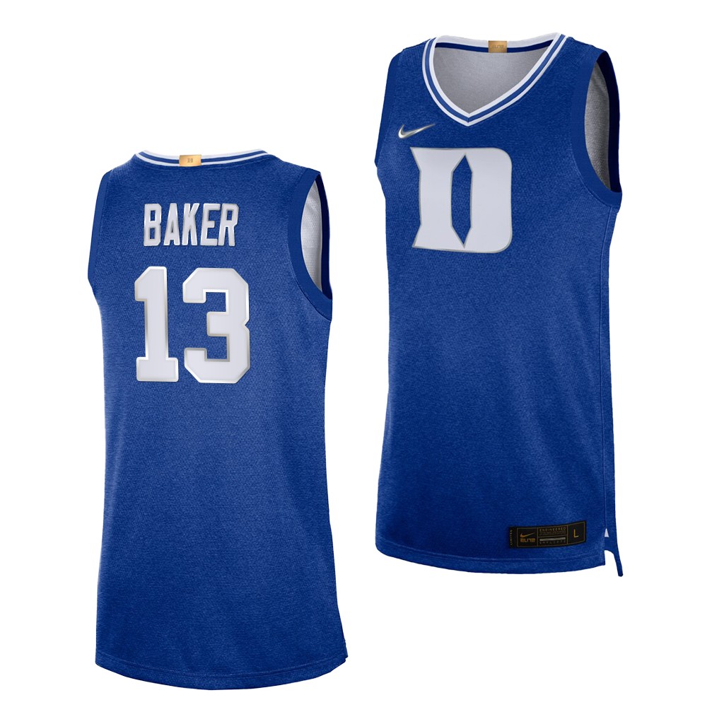 College  Duke Blue Devils Joey Baker Royal 100th Anniversary Rivalry Limited Jersey