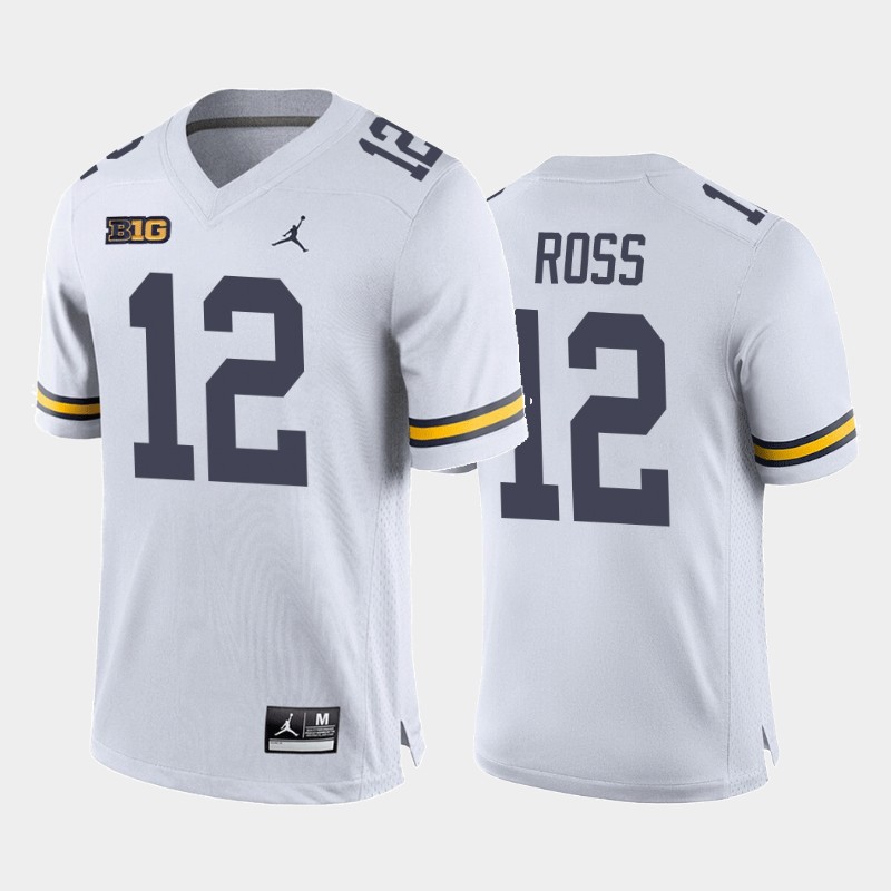 College Michigan Wolverines Josh Ross White Away Game Jersey