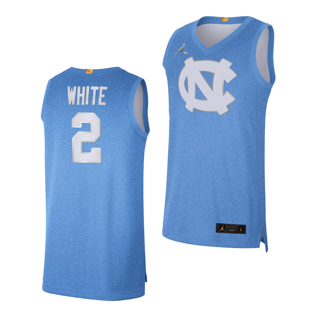 College North Carolina Tar Heels Coby White Blue 100th Anniversary Rivalry Limited Jersey