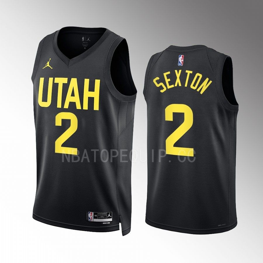 Collin Sexton 2022-23 Utah Jazz Black #2 Statement Edition Jersey Swingman