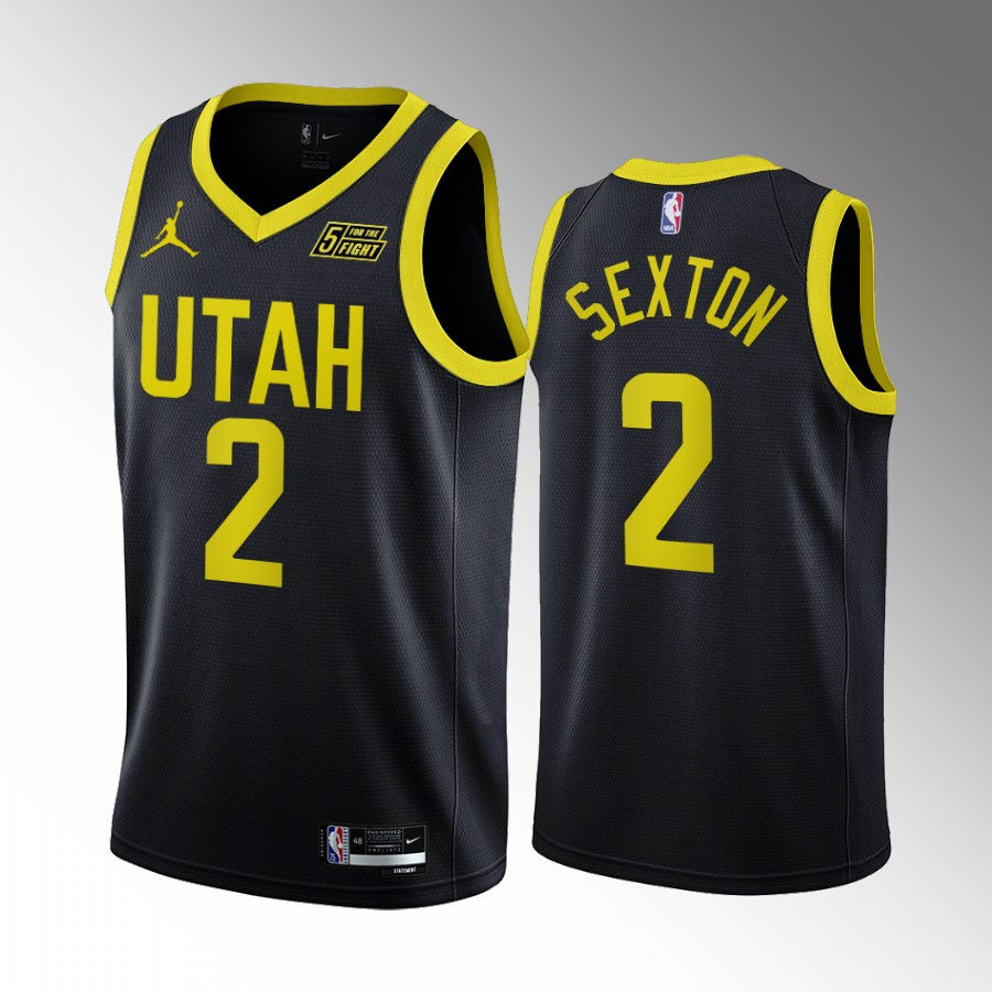 Collin Sexton 2 2022-23 Utah Jazz Black Statement Edition Stitched Jersey Swingman
