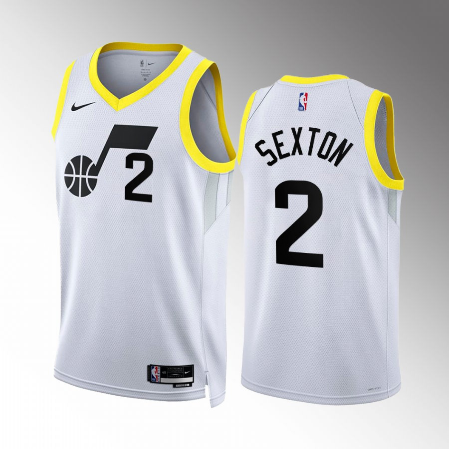Collin Sexton 2 2022-23 Utah Jazz White Association Edition Stitched Jersey Swingman