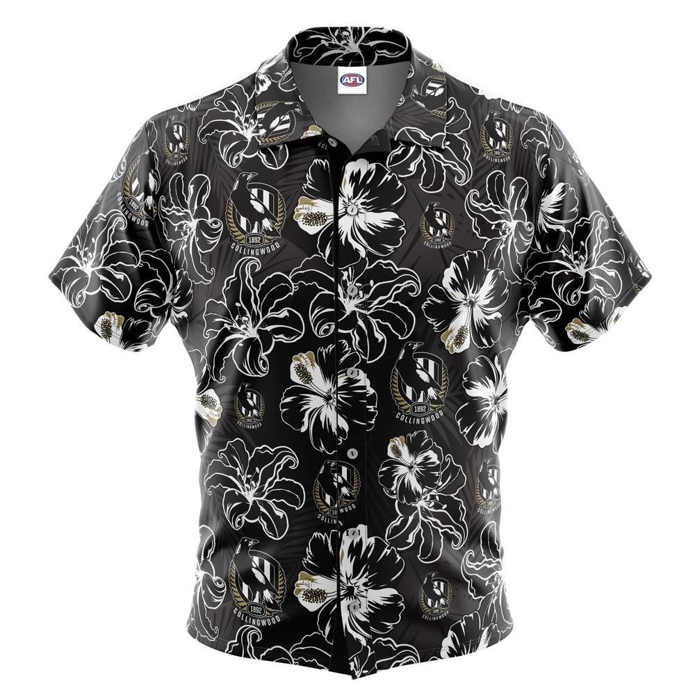 Collingwood Magpies Hibiscus Hawaiian Shirt