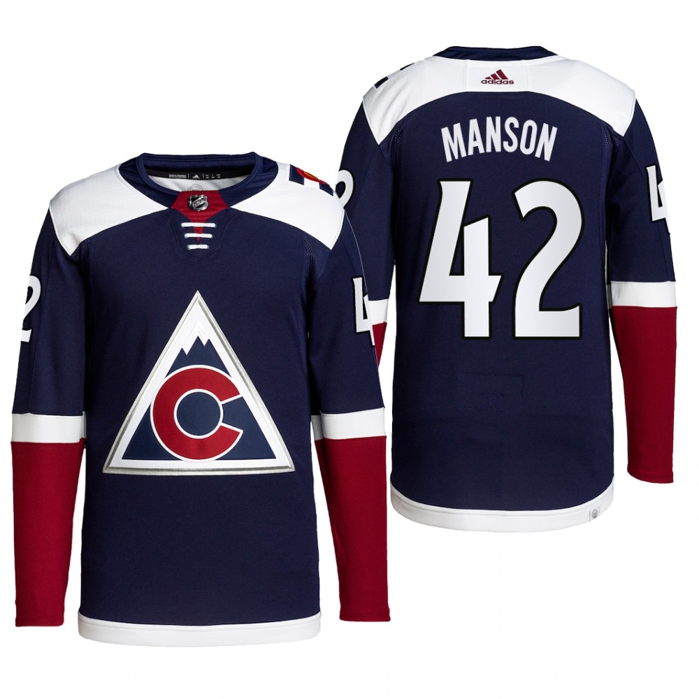 Colorado Avalanche 2022 Alternate Jersey Josh Manson Blue #42 Primegreen Uniform