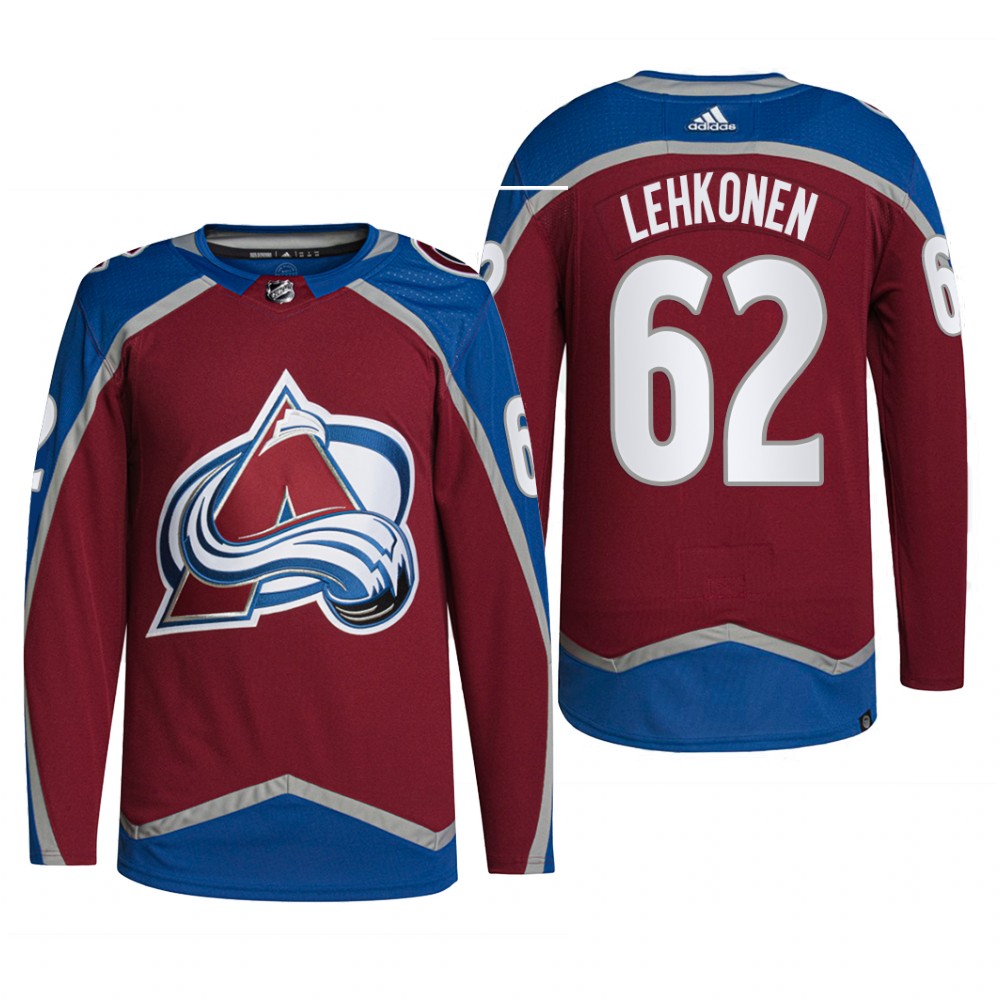 Colorado Avalanche 2022 Home Jersey Artturi Lehkonen Burgundy #62 Primegreen Pro Uniform