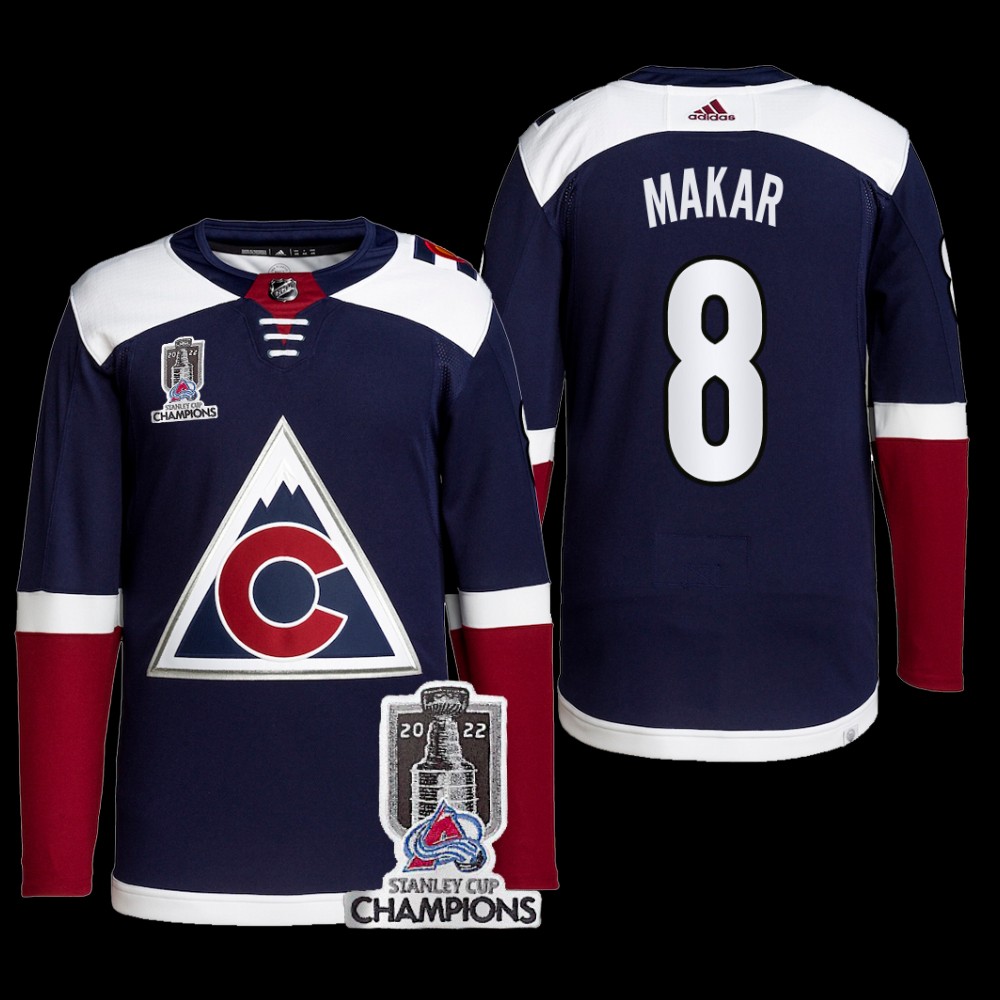 Colorado Avalanche 2022 Stanley Cup Champions Cale Makar Navy #8 Alternate Jersey