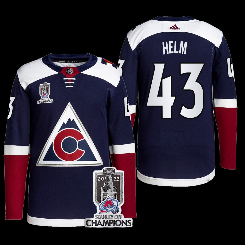 Colorado Avalanche 2022 Stanley Cup Champions Darren Helm Navy #43 Alternate Jersey