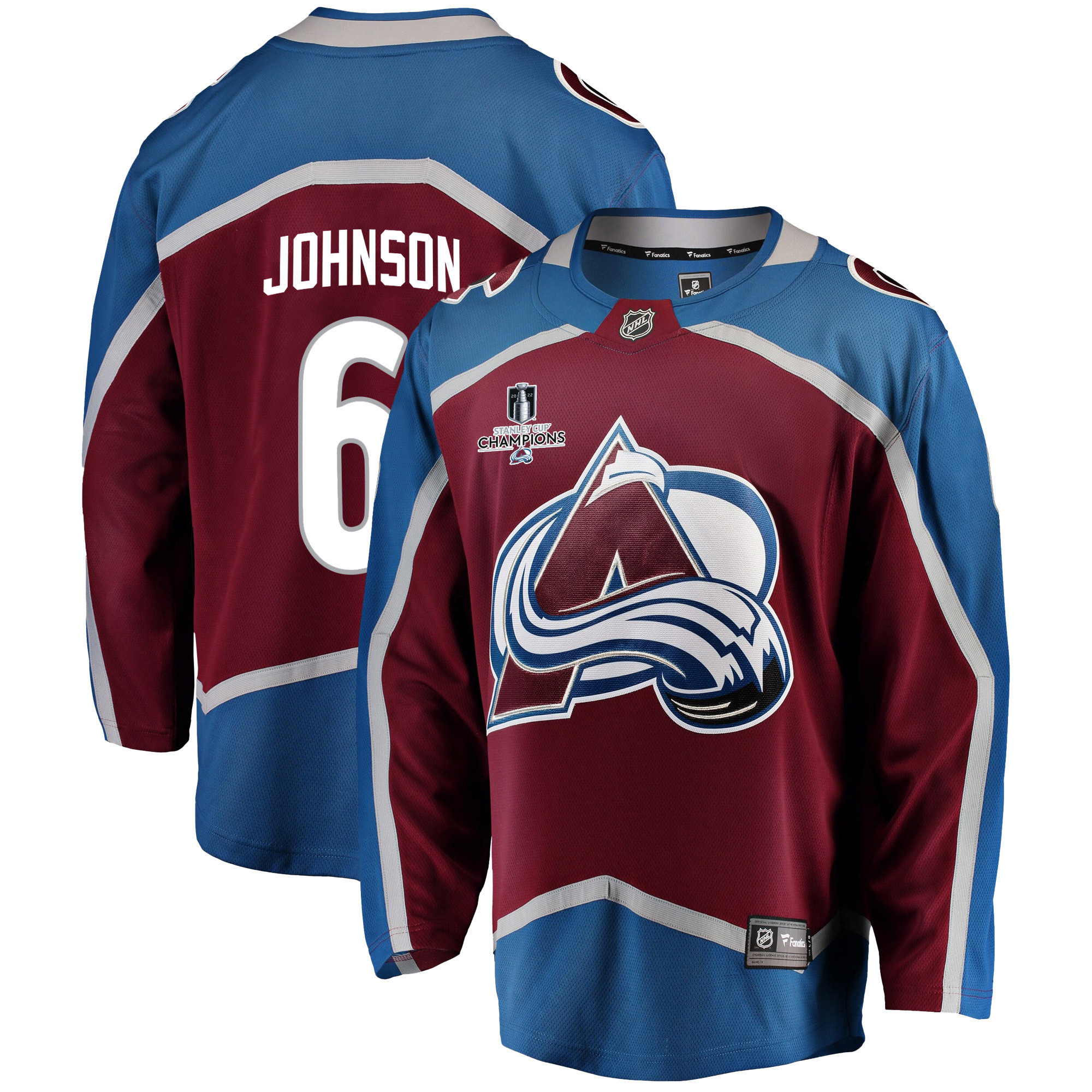 Colorado Avalanche Erik Johnson 6 Home 2022 Stanley Cup Champions Breakaway Men Stitched Jersey – Burgundy