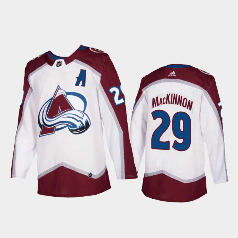 Colorado Avalanche Nathan MacKinnon #29 Road White Jersey