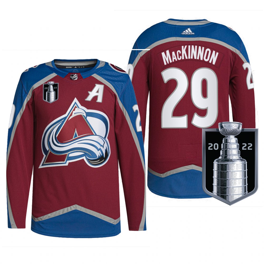 Colorado Avalanche Nathan MacKinnon 2022 Stanley Cup Playoffs Jersey Burgundy Pro Uniform