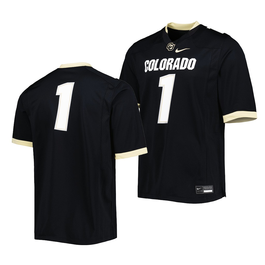 Colorado Buffaloes #1 Untouchable Black Jersey Men's