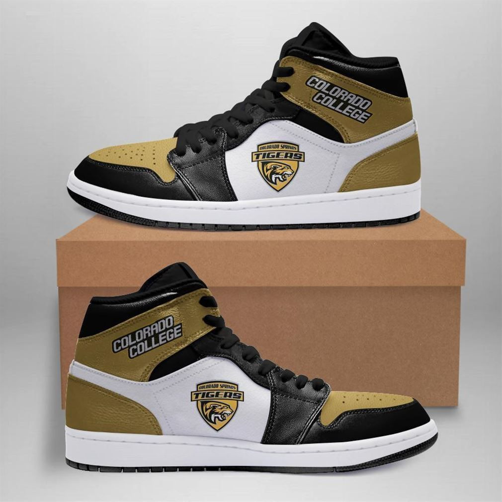 Colorado College Tigers 2 NCAA Fashion The best Sneakers Basketball Shoes Leather High Top Air Jordan Sneaker, Air Jordan Hightop