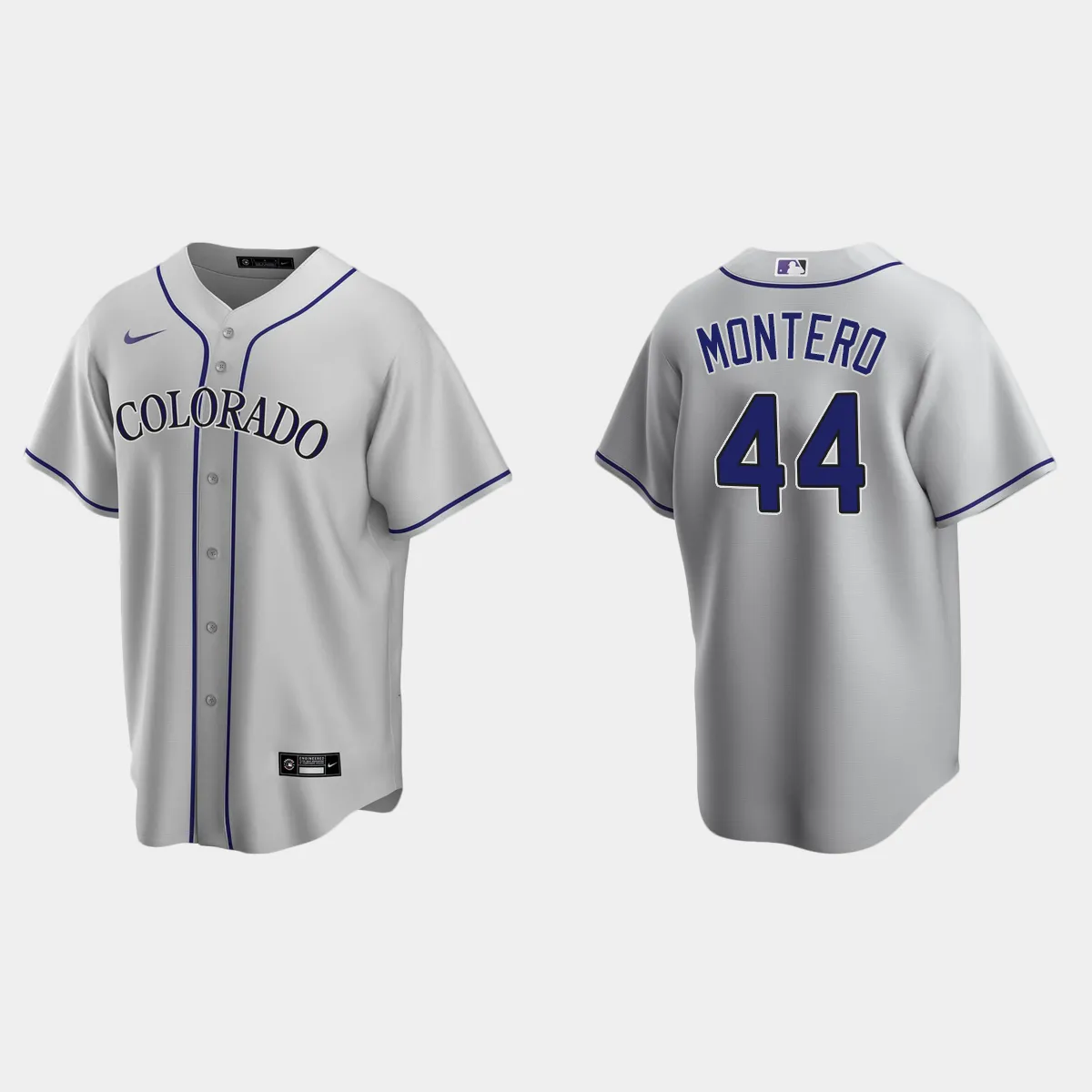 Colorado Rockies Elehuris Montero Road Jersey - Gray