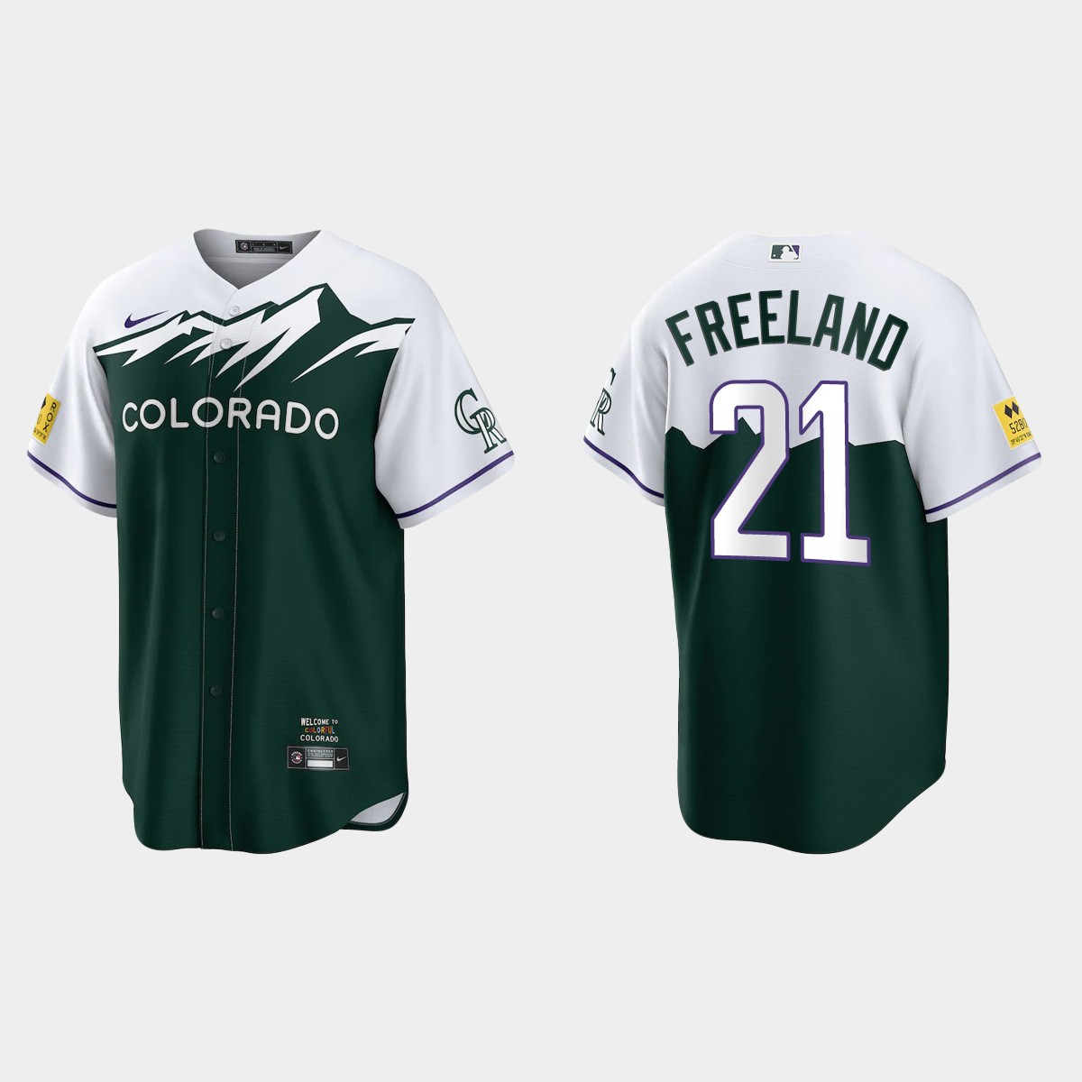 Colorado Rockies Kyle Freeland 2022 City Connect Jersey - Green