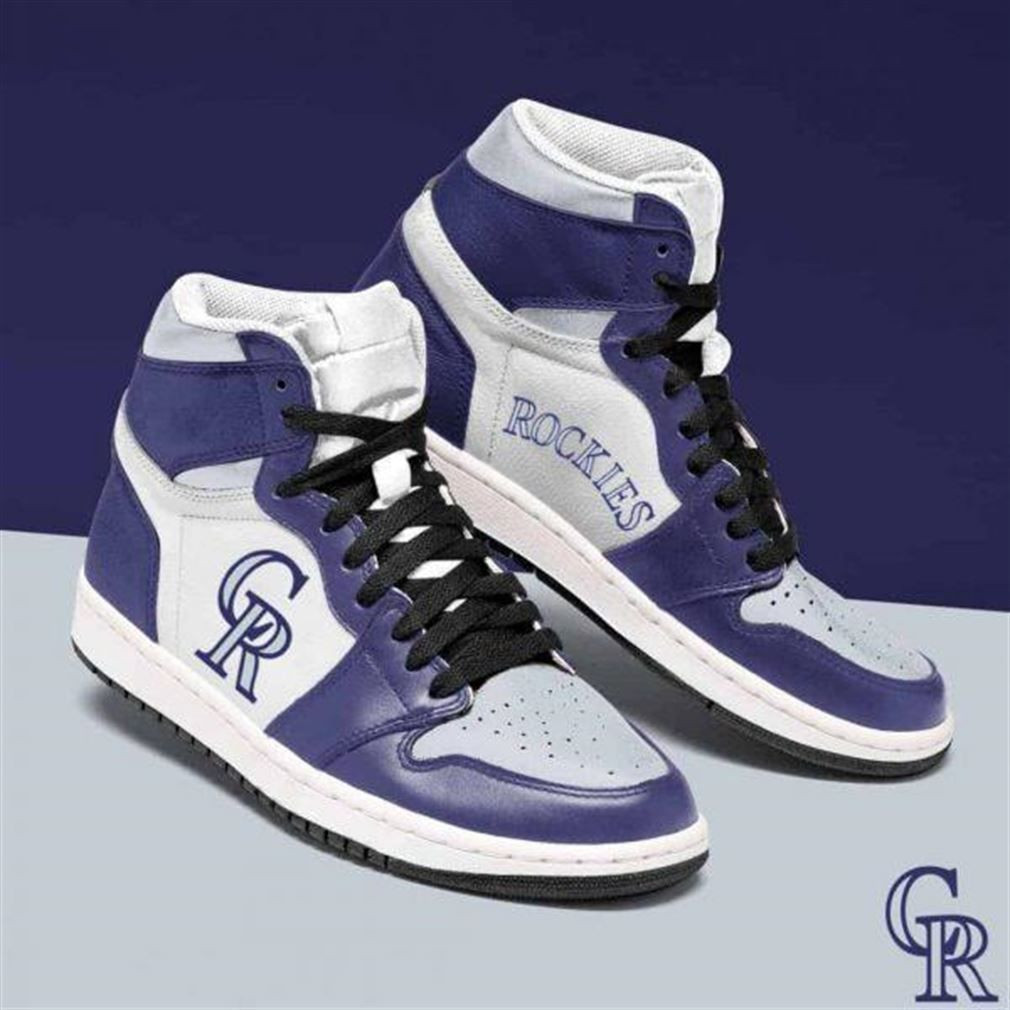 Colorado Rockies MLB baseball Fashion Sneakers Basketball Shoes Leather High Top Air Jordan Sneaker, Air Jordan Hightop