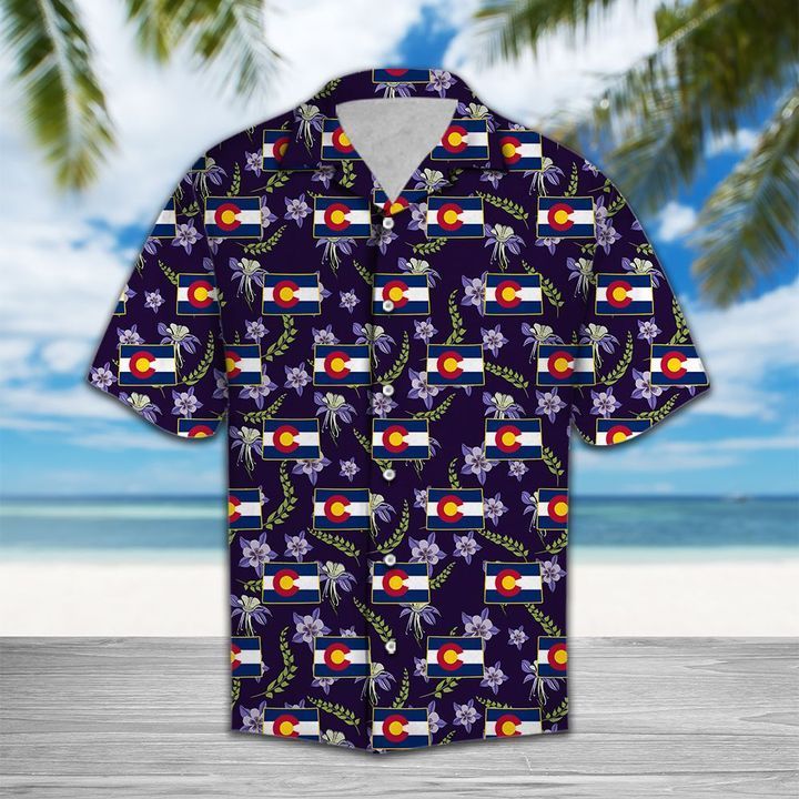 Colorado Rocky Mountain Columbine 3D Hawaiian Shirt For Men With Vibrant Colors And Textures