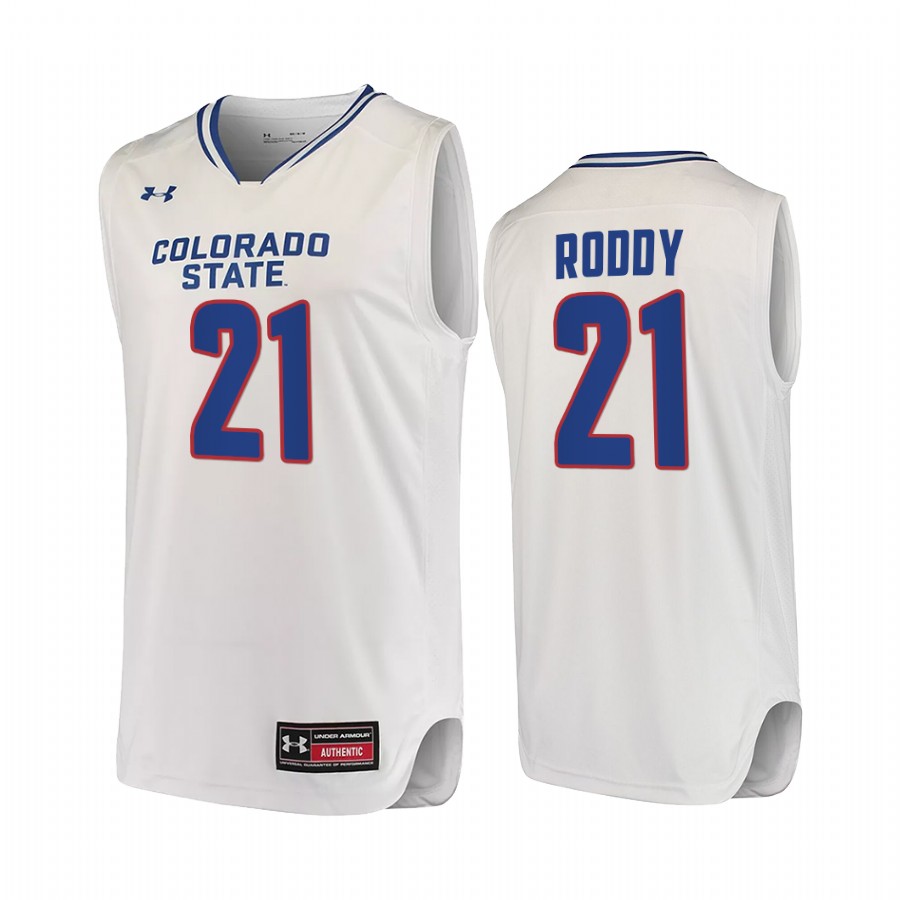 Colorado State Rams David Roddy Jersey 2021-22 College White Uniform
