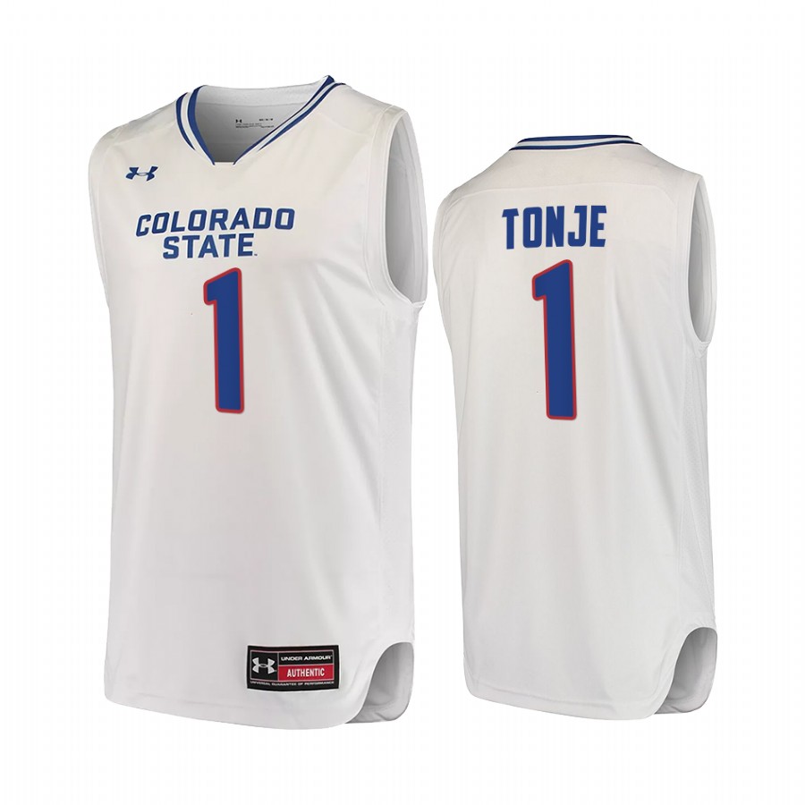Colorado State Rams John Tonje Jersey 2021-22 College White Uniform