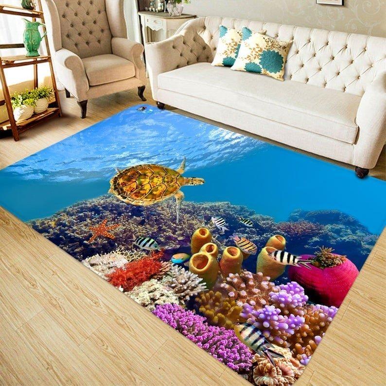 Colored Fish Turtle Limited Edition Rectangle Rug