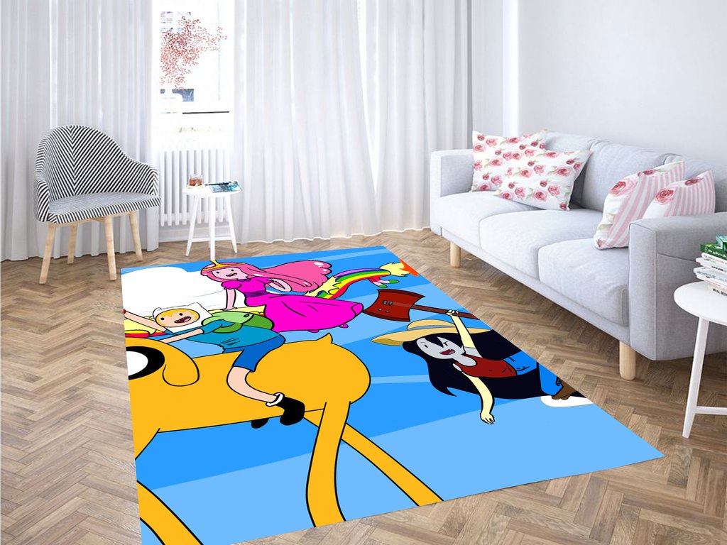 Colorful Adventure Time Living Room Modern Carpet Rectangle Rug