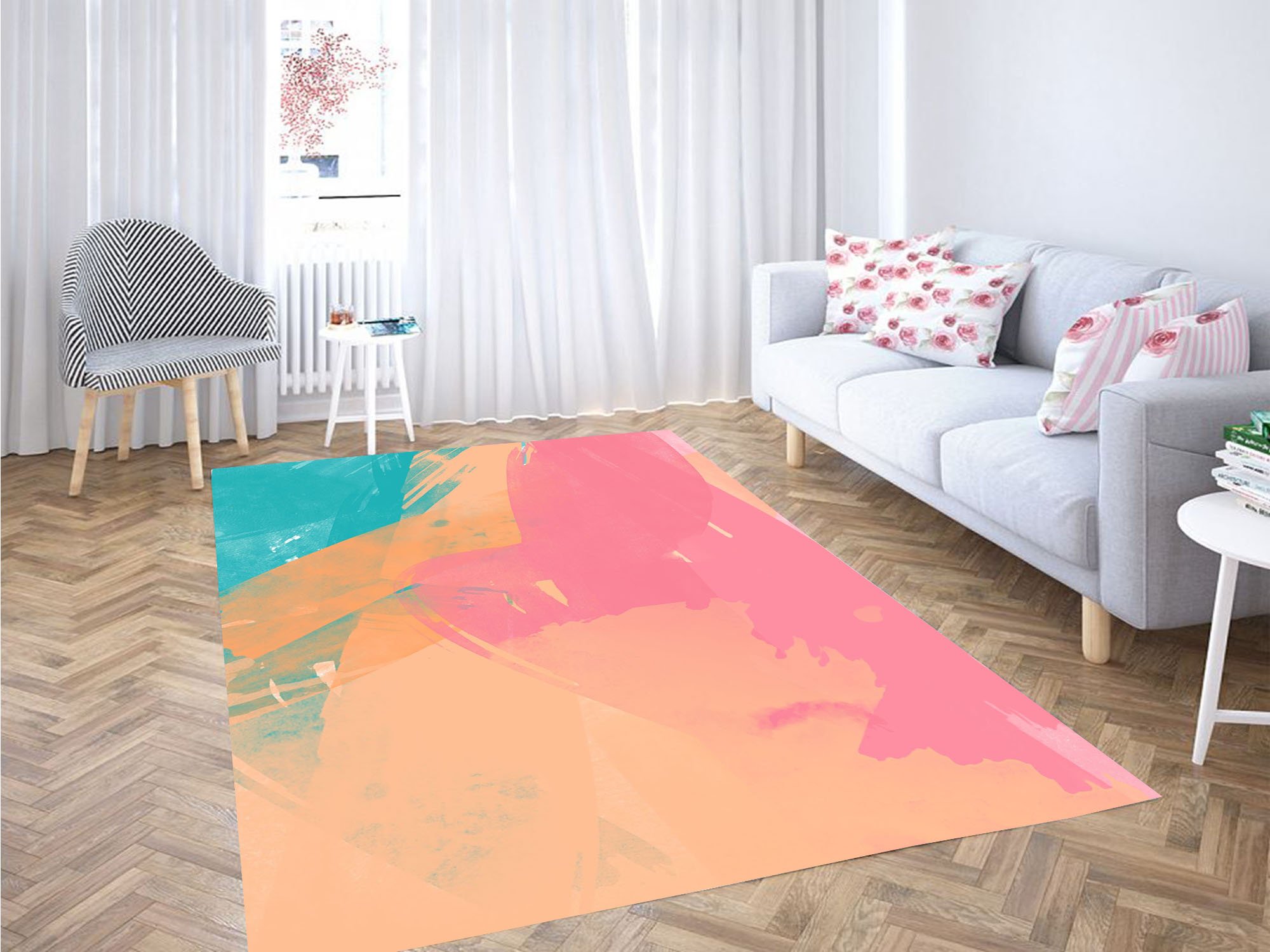 Colorful Aesthetic Brush Carpet Rectangle Rug