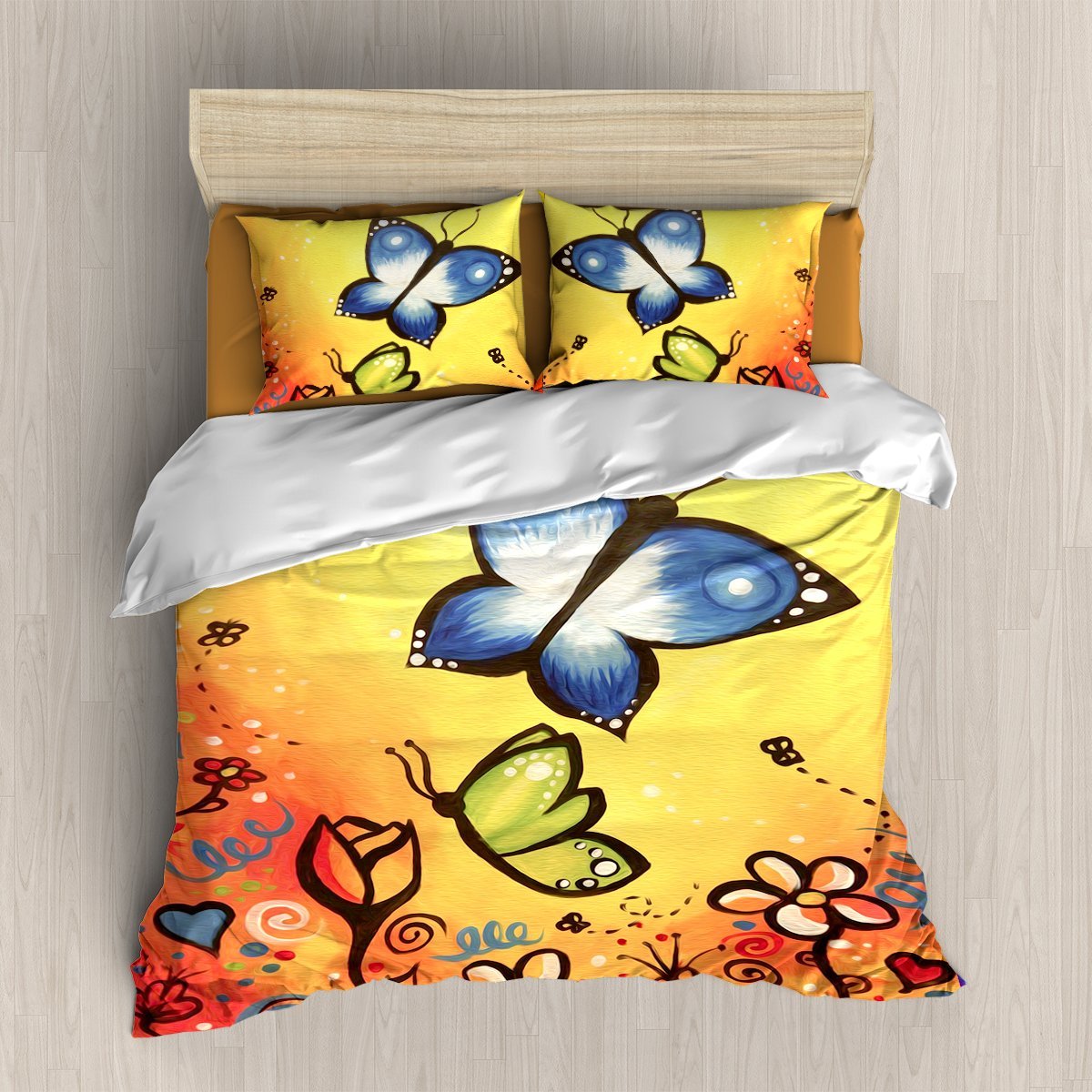 Colorful Butterfly 3D Customized Duvet Cover Bedding Set