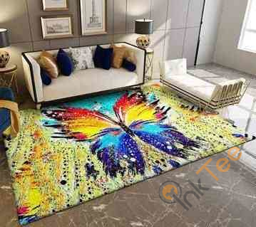 Colorful Butterfly Area Rectangle Rug