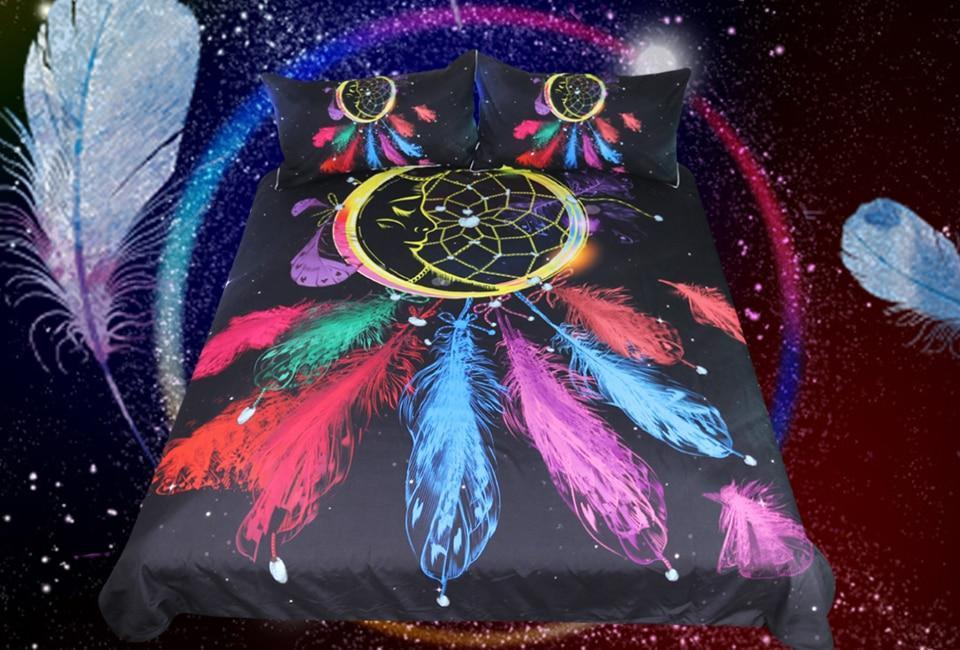 Colorful Feathers Dreamcatcher Art Hop 3D Customized Duvet Cover Bedding Set
