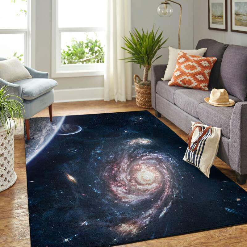 Colorful Galaxy Living Room Area Rectangle Rug