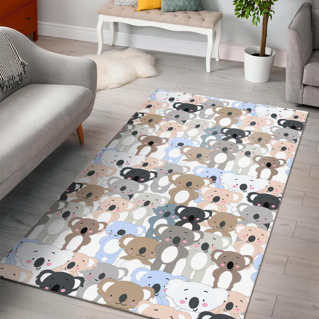 Colorful Koala Pattern Print Area Limited Edition Rectangle Rug
