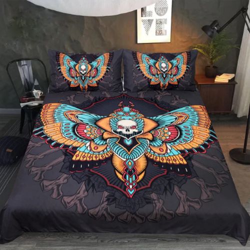 Colorful Moth Duvet Cover Bedding Set