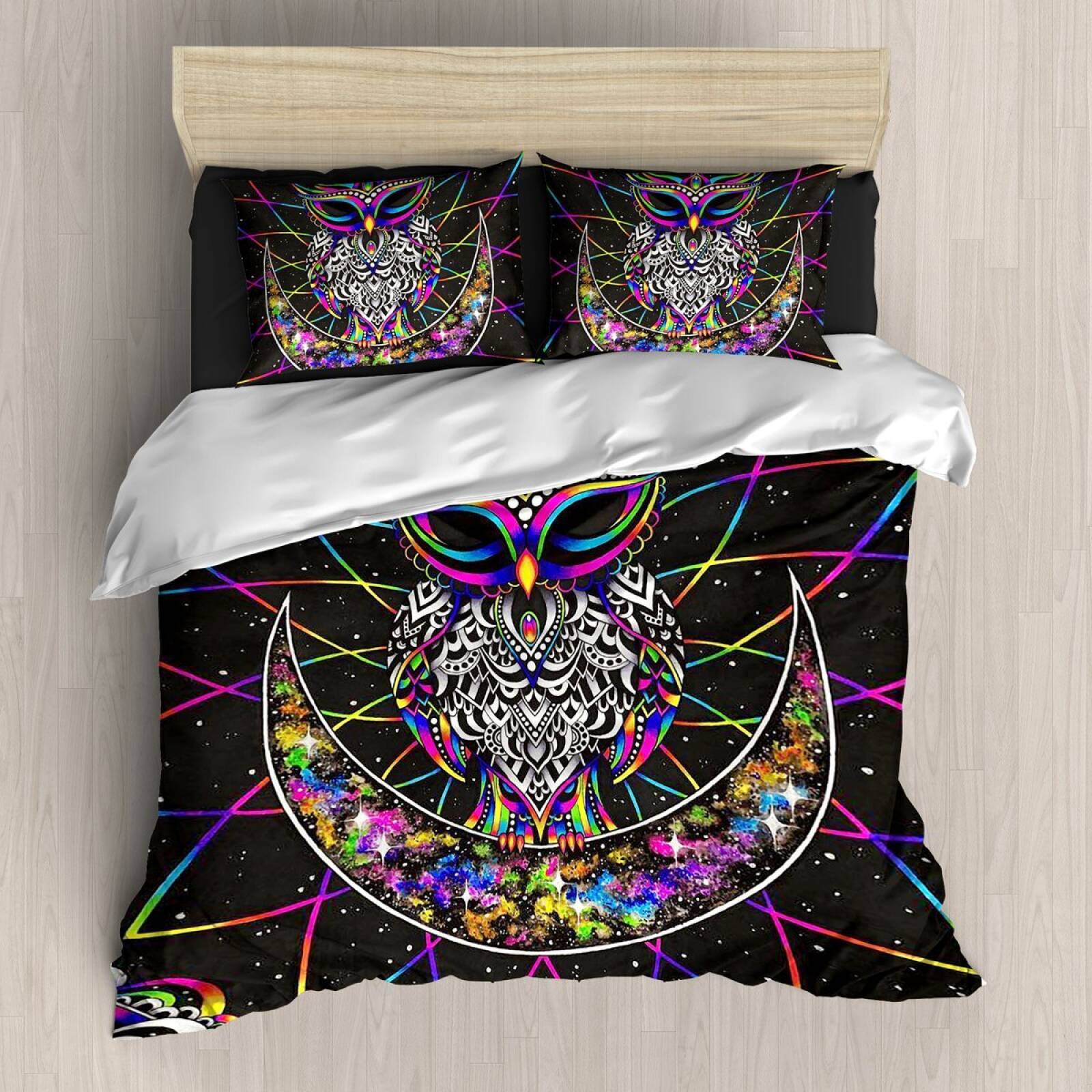 Colorful Owl 3D Customized Duvet Cover Bedding Set