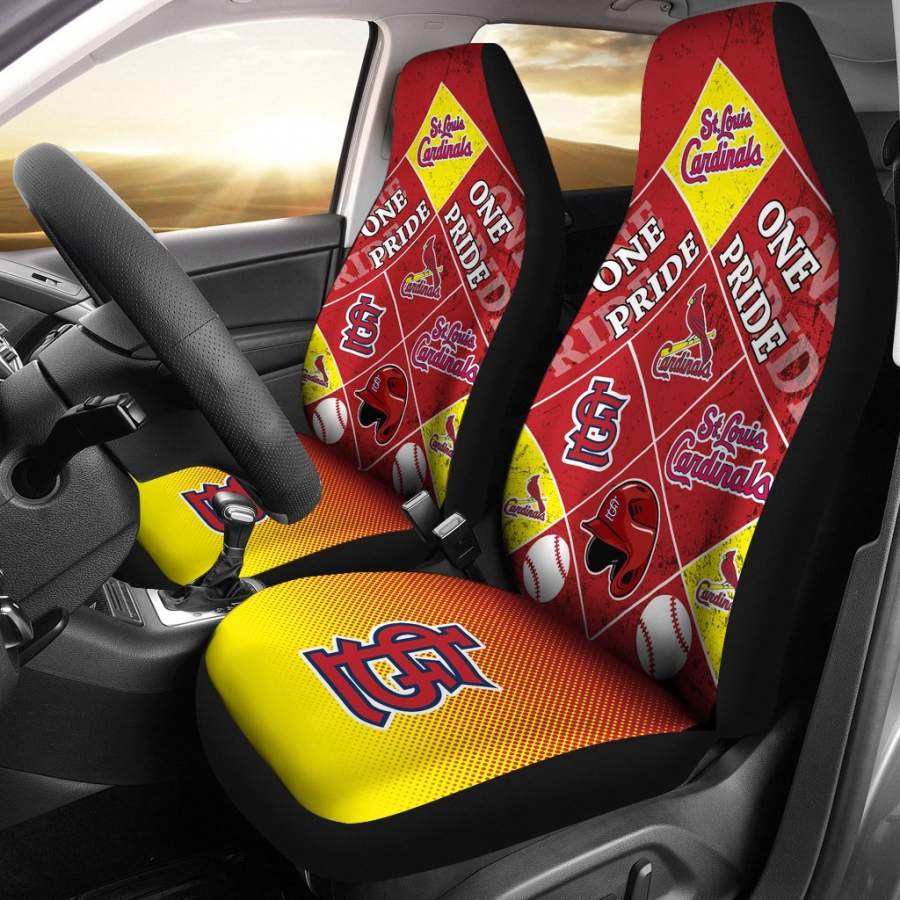 Colorful Pride Flag St. Louis Cardinals Car Seat Covers