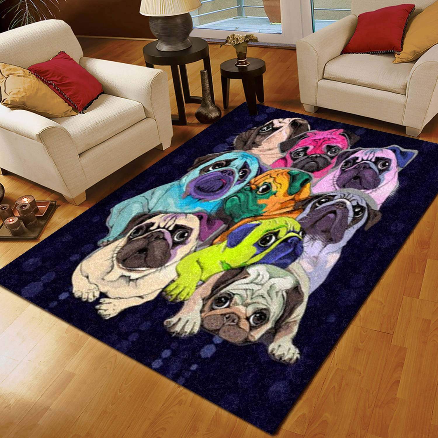 Colorful Pug Limited Edition Rectangle Rug