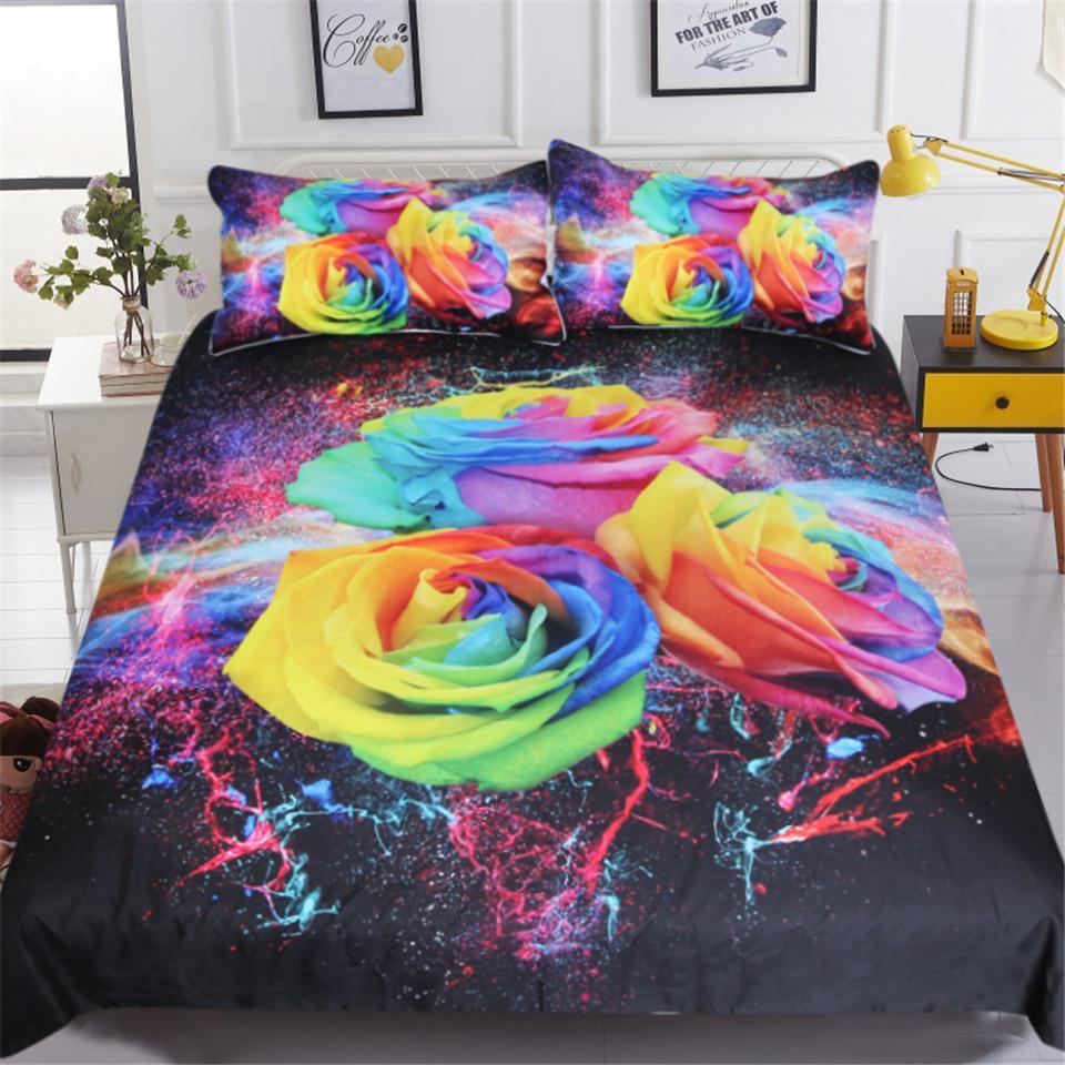 Colorful Roses 3D Customized Duvet Cover Bedding Set