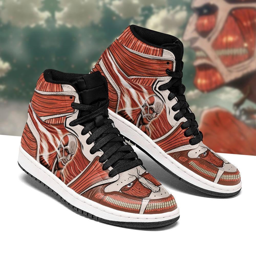 Colossal Titan JD1s Sneakers Attack On Titan Anime JD1s Sneakers, Air Jordan Hightop