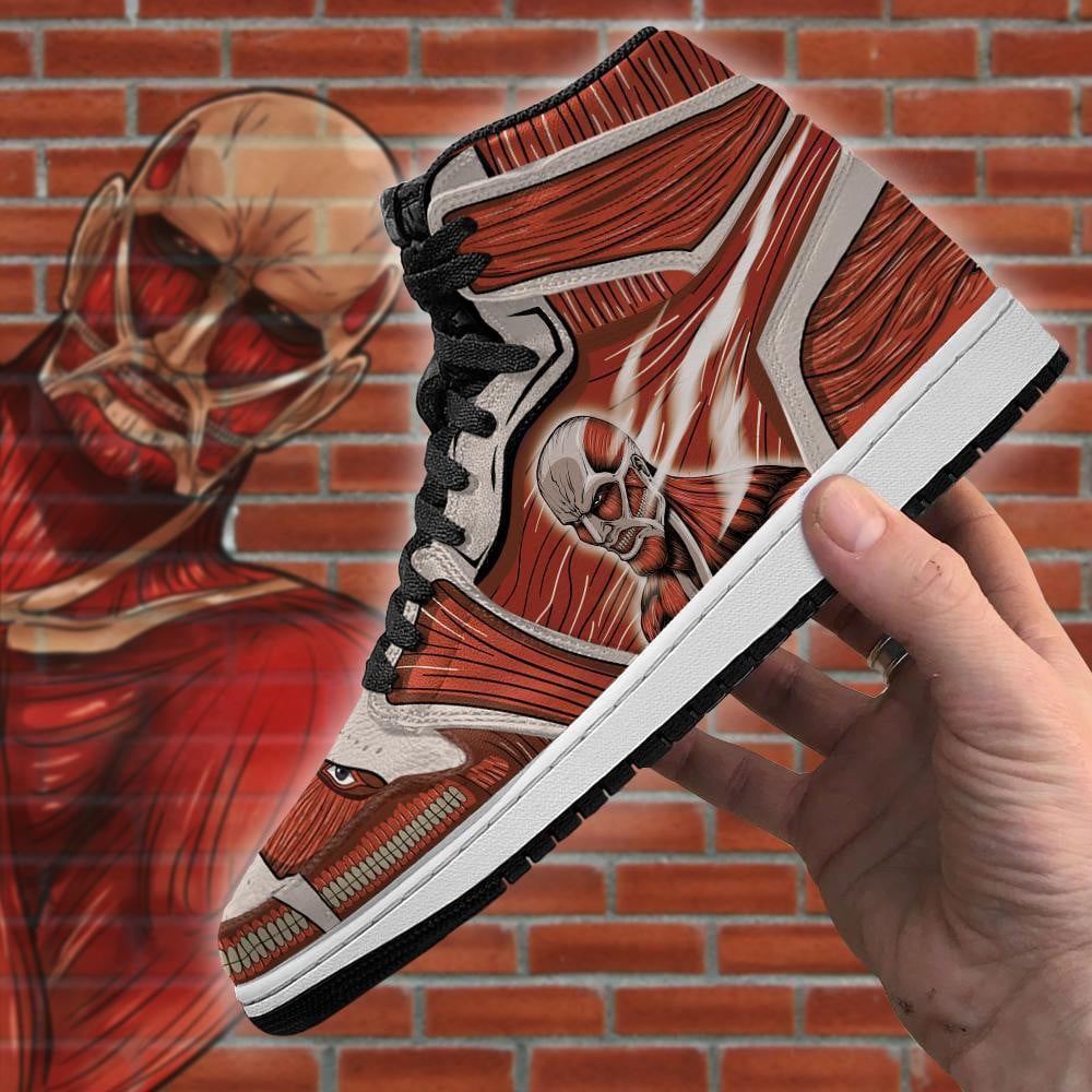 Colossal Titan JD1s Sneakers Attack On Titan Anime JD1s Sneakers, Air Jordan Hightop
