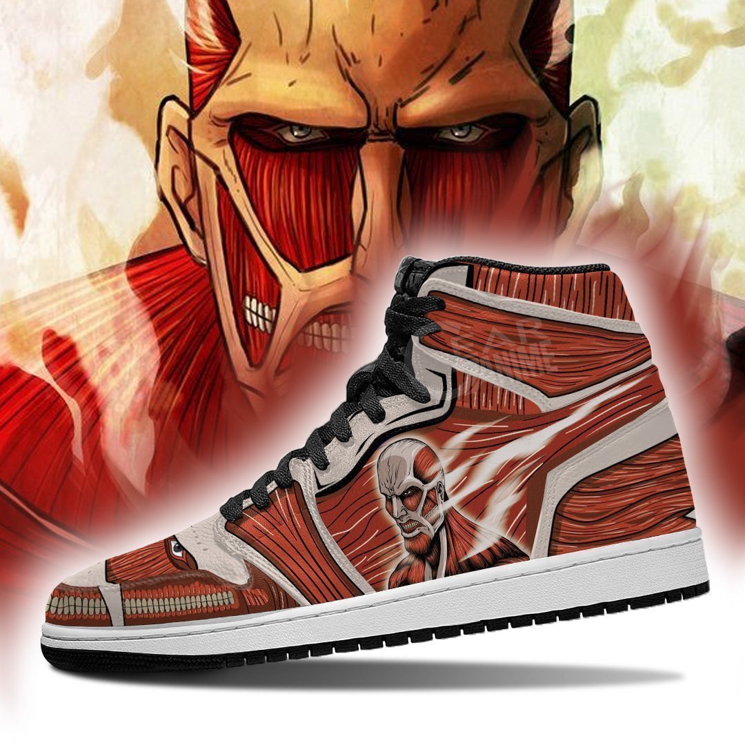 Colossal Titan JD1s Sneakers Attack On Titan Anime JD1s Sneakers, Air Jordan Hightop