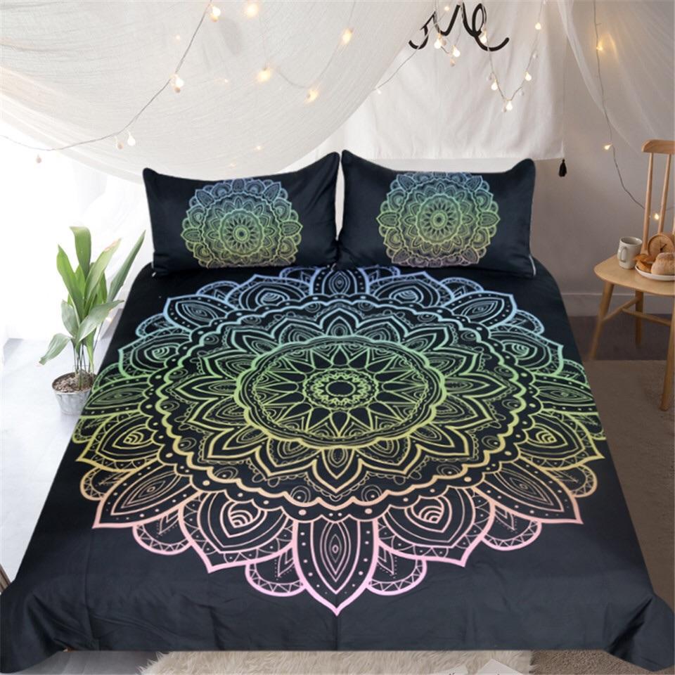 Colourful Flower Mandala 3D Customized Duvet Cover Bedding Set