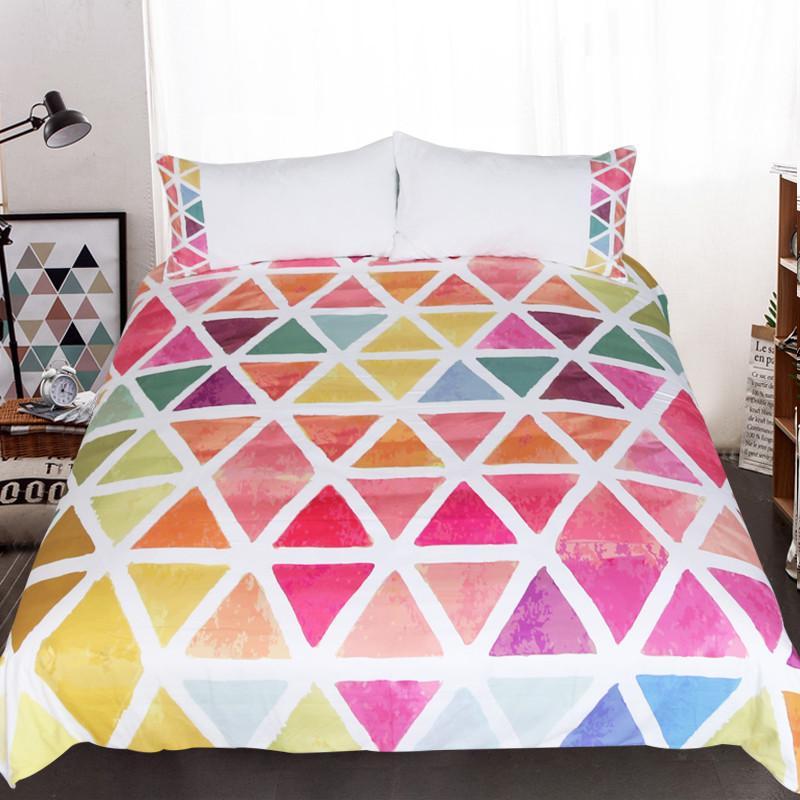 Colourful Geometric 3D Customized Duvet Cover Bedding Set