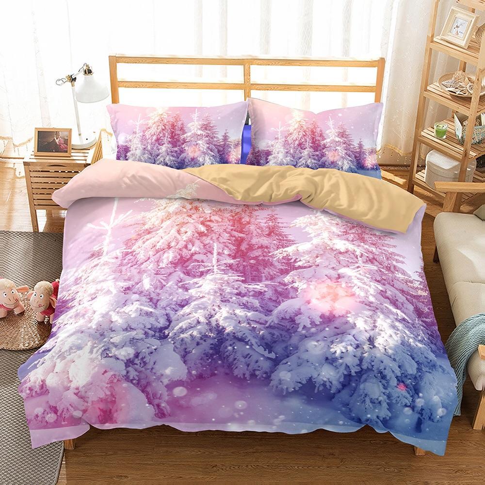 Colourfulnowy Forest 3D Customized Duvet Cover Bedding Set