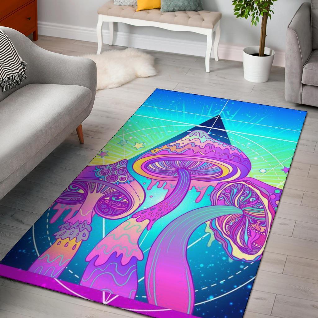 Colours Mushroom Art Area Rectangle Rug