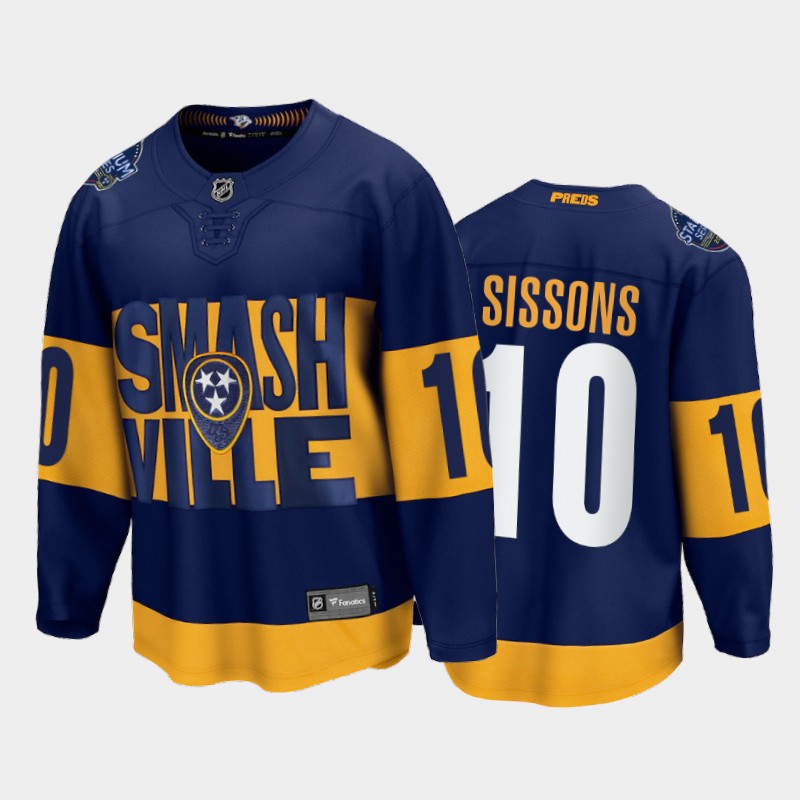 Colton Sissons Nashville Predators 2022 Stadium Series Navy Fanatics Jersey