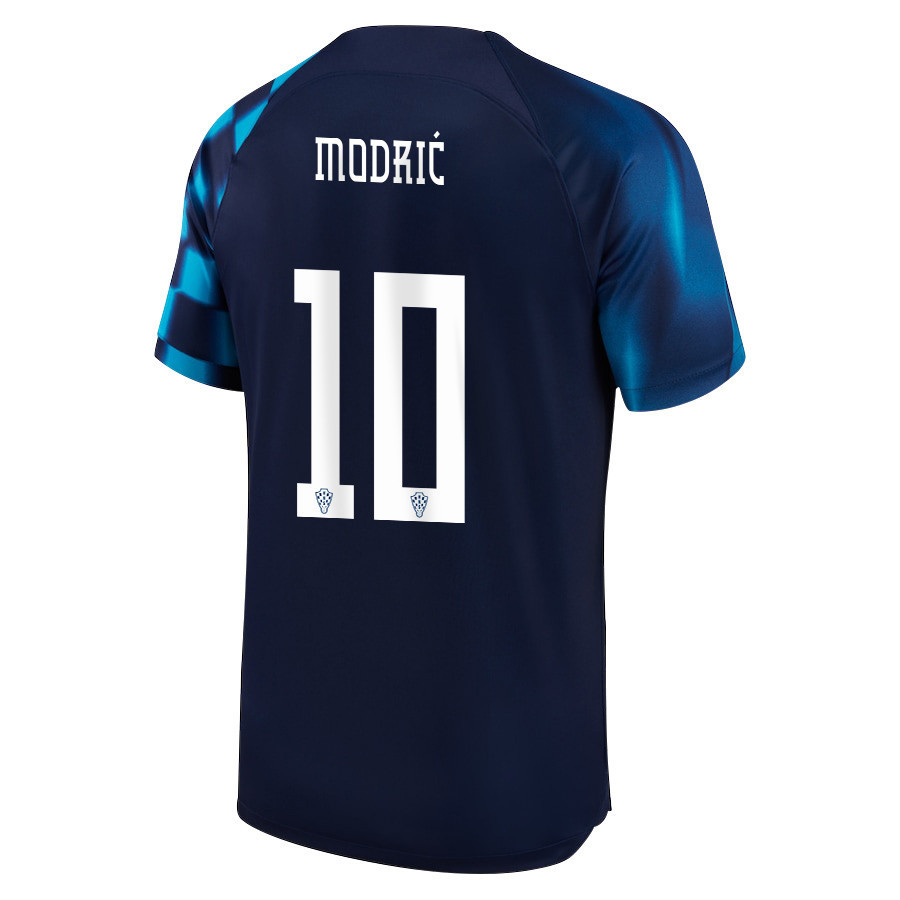 CoLuka Modric 10 Croatia National Team 2022-23 Qatar World Cup- Away  Soccer Jersey