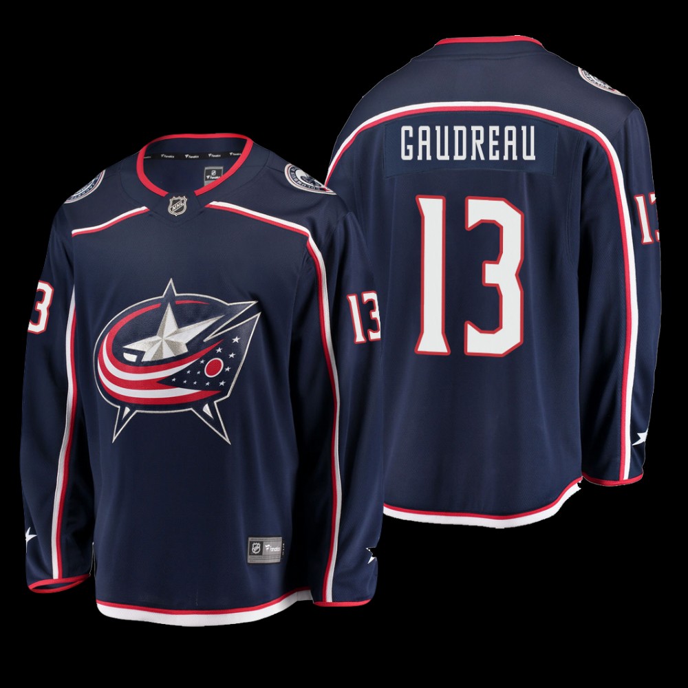Columbus Blue Jackets #13 Johnny Gaudreau Navy 2022 Home Breakaway Player Jersey