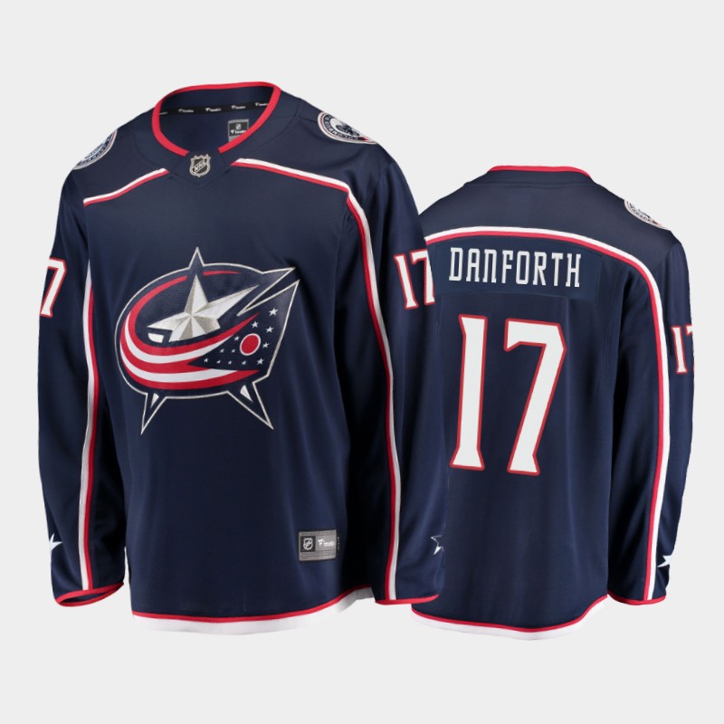 Columbus Blue Jackets #17 Justin Danforth Navy 2021-22 Home player Jersey