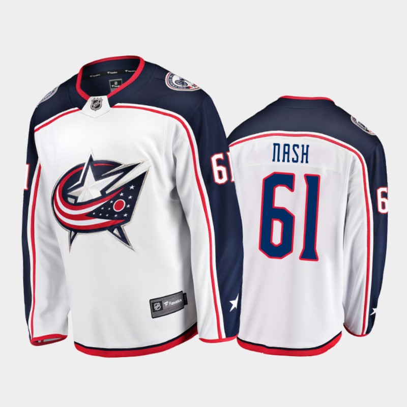 Columbus Blue Jackets #61 Rick Nash White 2021-22 Away player Jersey