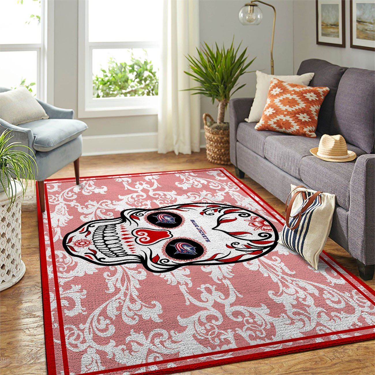 Columbus Blue Jackets Living Room Area Rectangle Rug