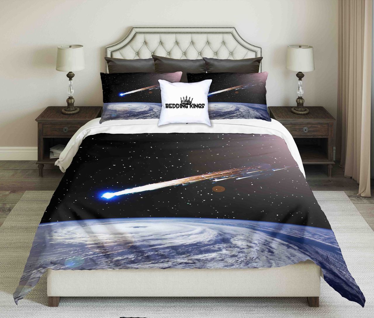 Comet Over The Earth Design Kings 3D Customized Duvet Cover Bedding Set